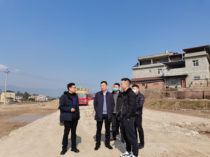 楚峰副县长一行对任市镇杰凯砼业有限责任公司违法占地拆除复耕工作